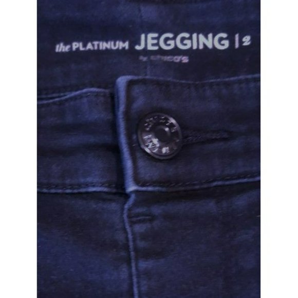 CHICO'S Platinum Navy Jegging Pants Size L - Picture 3 of 5